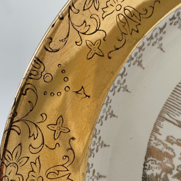 Vintage Sabin Crest O Gold North Dakota State Plate Souvenir Collector 22K Gold - Picture 13 of 15